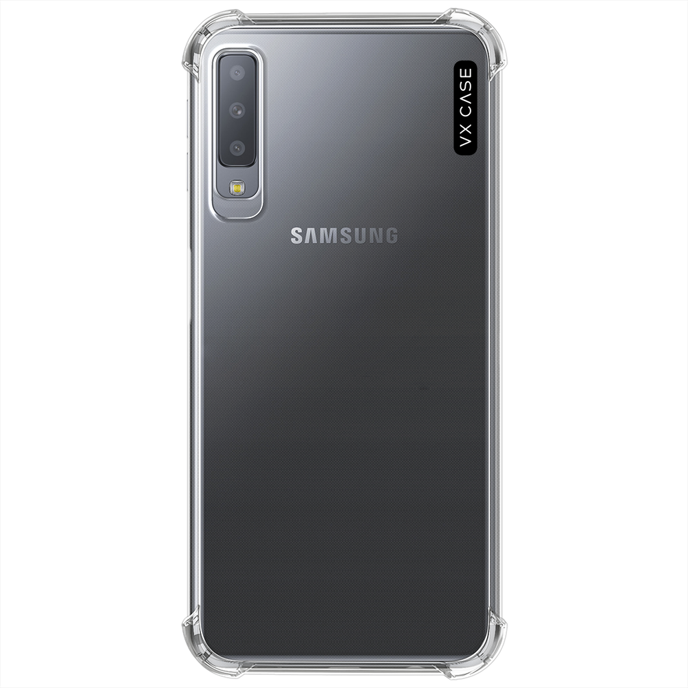 Capa para Galaxy A7 (2018) de Silicone Rígida Transparente